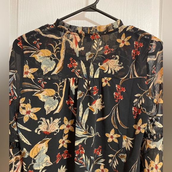 Anthropologie Daniel Rainn Boho Bell-Sleeve Crochet Tassel Peasant Blouse XS - Picture 10 of 13